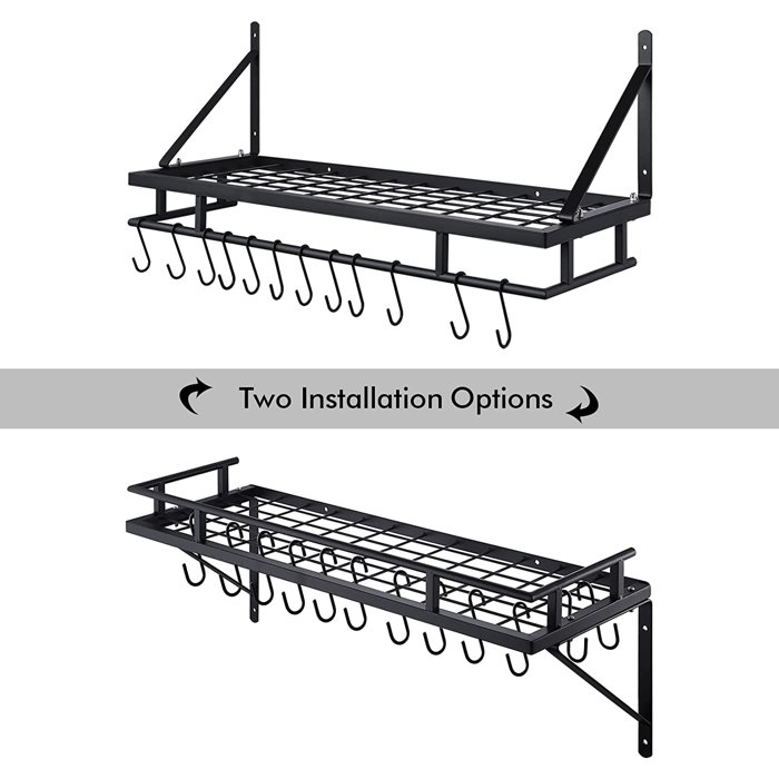 Prep & Savour Wall Mounted Pot Rack Wayfair